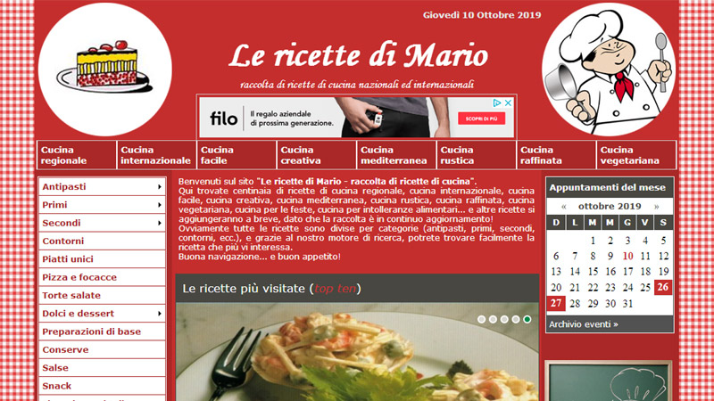 Le ricette di Mario - Gallery siti web